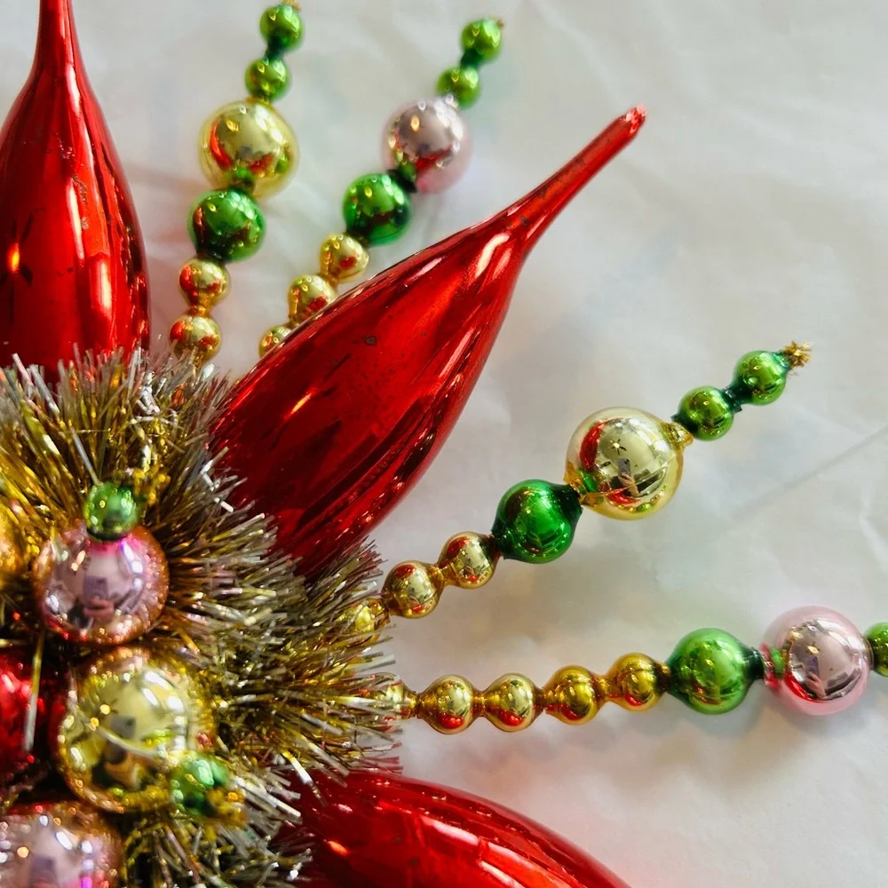 Tree topper Vintage repurposed Colorful Holiday Christmas tree topper - Picture 4 of 8